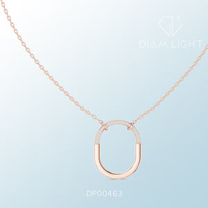 Collier pendentif en diamant rond blanc, certifié IGI, élégant et intemporel, cadeau pour femme - Product Image 3