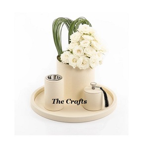 Advantageous Design <b>Oud</b> Burner Wooden And Leather Mabkhara <b>Bakhoor</b> Burner With <b>Oud</b> Box And Tray Beige Color Mubkhar - Product Image 6