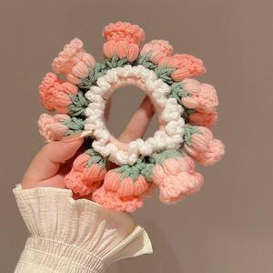 Accessoire de cheveux fait main au design délicat, élastique à cheveux transfrontalier en forme de fleur de muguet, en coton - Product Image 2