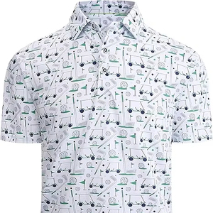 Chemise de golf pour homme, évacuation de l'humidité, séchage rapide, impression, polos de performance pour homme - Product Image 1