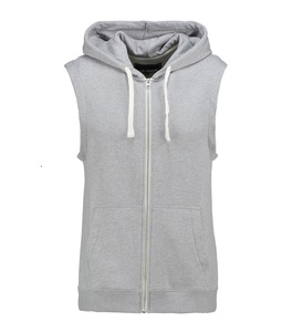 New Deal Logo de alta calidad Tops personalizados para hombres Sudadera con capucha sin mangas para hombres Zip Up Heavy Weigh Gym Hoodie para hombres - Product Image 4
