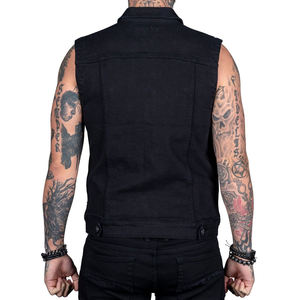 เสื้อกั๊กผ้าเดนิมผู้ชายแฟชั่นใหม่ สไตล์โดดเด่น สีพื้น เรียบง่าย สตรีทแวร์ ระบายอากาศ แห้งเร็ว เหมาะสำหรับใส่ลำลองในฤดูร้อน - Product Image 2