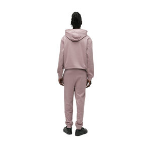 Ensemble survêtement en molleton uni décontracté pour homme avec logo personnalisé, 100% coton, sweat-shirt à capuche et pantalon de survêtement - Product Image 4