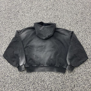 เสื้อฮู้ดดี้ผู้ชายผ้าฝ้ายเฟรนช์เทอร์รี่เนื้อหนา 100% ปักลายดิจิตอล ลายกรด 3 มิติ ประดับเพชร  แบบสั่งทำจากโรงงาน - Product Image 3