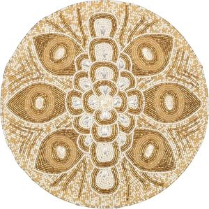 Hecho a mano en India, Mantel Individual adornado con cuentas de semillas de moda, accesorios de bordado de moda, diseño de cuentas - Product Image 4