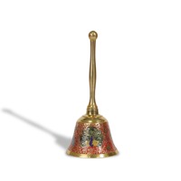 Cloche de prière artisanale en laiton plaqué, design antique/moderne, pour la méditation spirituelle, le culte au temple, la bénédiction à domicile