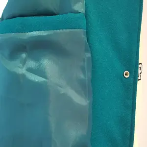 Usine directe hommes veste en peau d'agneau de haute qualité Varsity Letterman Style grande taille à la mode fermeture éclair mince haute cuisse hiver - Product Image 6