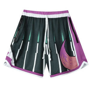 Pantalones cortos de baloncesto de malla 100% para adultos y jóvenes, ropa de entrenamiento deportivo estampada, transpirable y cómoda, precio al por mayor - Product Image 6