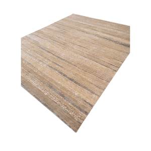 พรมไหมไผ่ผสมขนสัตว์ถักมือลายทางสีเบจน้ำตาล หนา 10 มม. สำหรับห้องโถงบ้าน รูปทรงสี่เหลี่ยมผืนผ้า เหมาะสำหรับห้องวัยรุ่น - Product Image 2