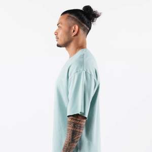 T-shirt à manches courtes vintage en coton surdimensionné pour hommes, tissu en jersey unisexe de haute qualité, logo personnalisé, décontracté uni en 3D - Product Image 3