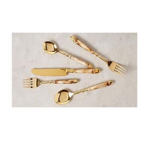 Service de table en acier inoxydable, 10 pièces, revêtement en or titane de haute qualité - Product Image 1