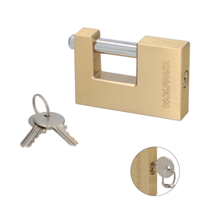 Square Brass Roller Shutter Padlock 70 mm. - Product Image 3