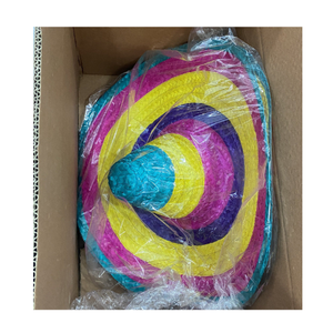 Sombrero de paja para playa, sombrero de hoja de palma ecológico, sombrero de ala ancha natural hecho a mano, sombrero mexicano para adultos y niños - Product Image 1