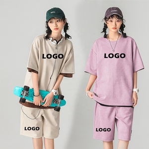 High Quality <b>Men's</b> Summer Set Vintage Washed T-shirt and <b>Short</b> Set <b>Short</b> Sleeve Top Two Piece Custom LOGO Tracksuit Set - Product Image 6