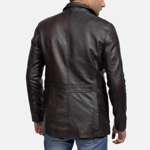 Blazer en cuir couleur vin - Product Image 3