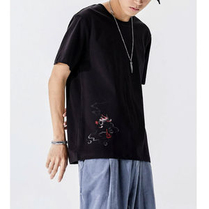 Pantalones cortos deportivos de verano elásticos informales para hombre con logotipo bordado en 3D Camiseta con estampado bordado de logotipo personalizado - Product Image 3