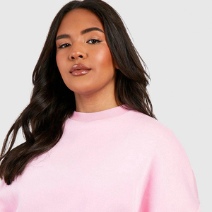 Sudadera de Moda con Hombros Caídos, Talla Grande, 100% Algodón, Cuello Redondo, Gruesa, 370 g/m², Cálida, Estilo Urbano para Invierno - Product Image 5