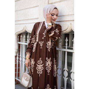 Robe modeste en viscose Irina Marron - Product Image 1
