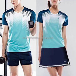 Men's and Women's High Quality Summer Short-Sleeved Breathable Eco-Friendly Quick Dry Tennis Suit for Table Tennis and <b>Badminton</b> - Product Image 5
