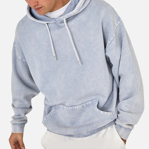 Sweat à capuche surdimensionné personnalisé par le fabricant, en molleton 100 % coton délavé à l'acide, écologique, pour homme, multicolore, veste d'hiver - Product Image 1