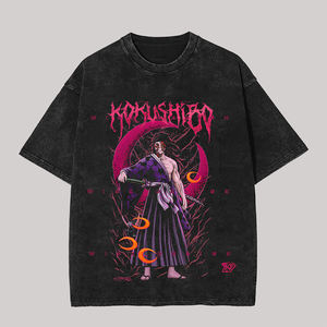 Camiseta lavado ácido para hombre, precio al por mayor, 100% algodón, tejido de punto multicolor informal, 150 gramos, diseño único, estampado de gran tamaño - Product Image 5