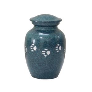 โกศอลูมิเนียมสำหรับงานศพสัตว์เลี้ยงพร้อมพิมพ์อุ้งเท้าและโกศโลหะสำเร็จรูปสีชมพูสำหรับขี้เถ้ามนุษย์ - Product Image 2