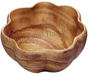 Bol de service en bois de manguier écologique Bol en bois de forme hexagonale du fournisseur indien pour la cuisine Table à manger Utilisation de stockage des aliments - Product Image 5