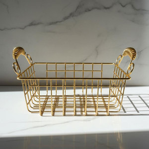 Elegante Cesta de Frutas de Metal Ecológica con Asa, Organizador de Mesa, Resistente al Óxido, para Exhibición en la Encimera de la Cocina - Product Image 1