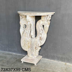 Mesa Consola Rústica de Madera Hecha a Mano con Espejo, Mueble para Sala de Estar, Decoración del Hogar o Uso en Hoteles - Product Image 3