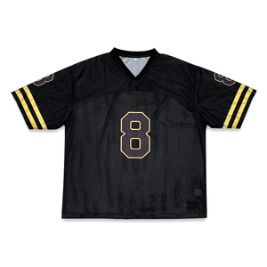Maillots de football américain unisexes à manches courtes, impression numérique personnalisée, 100% polyester, respirant, séchage rapide, haute qualité, pour équipe - Product Image 1