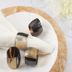 Anneaux de serviette en corne de buffle écologiques les plus vendus pour mariages, dîners et décoration de table moderne - Personnalisables - Product Image 1