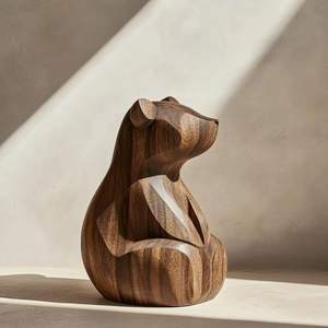 Escultura Decorativa Moderna de Madera Premium, Centro de Mesa Elegante Hecho a Mano para Vestíbulo de Hotel, Sala de Estar e Interiores - Product Image 5