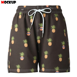 Pantalones cortos de baño ecológicos para hombre con estampado digital personalizado 100% poliéster forro con cordón impermeable-Diseña tus propios pantalones de playa - Product Image 4