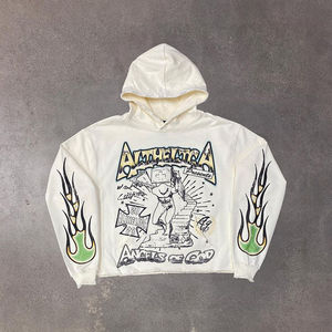 Sweats à capuche pour hommes Sweats à capuche imprimés graphiques noirs avec manches Design Streetwear Hip Hop Pull Sweat à capuche Logo personnalisé OEM - Product Image 6