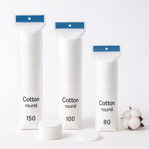 Tampons en coton doux et sans peluches, 3 couches, démaquillant, haute qualité, nettoyage du visage, OEM du Vietnam, couleur personnalisée - Product Image 1