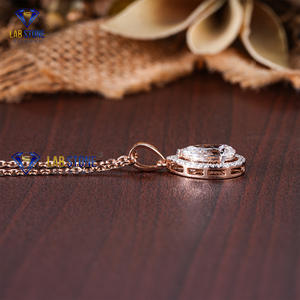 Labstone/Timeless Elegance 1.882 TDW Pendentif en or rose avec diamant taille poire et rond Couleur EF-VS sans fin Sparkle - Product Image 3