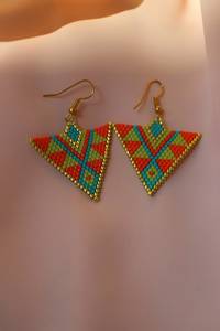 Pendientes Modernos de Cuentas de Vidrio con Diseño Turquesa y Flecos en Cascada, Joyería Única, Regalo de MS Handicraft - Product Image 5