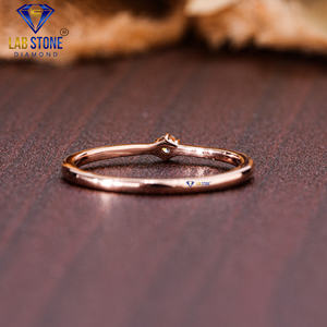 Lab-Stone Party Wear Bague en diamant 0.05 TDW Diamant taille ronde Or rose 18kt Couleur EF-VS - Product Image 4