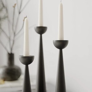 Porte-bougie en bois noir minimaliste pour la décoration de la maison, l'aménagement des étagères, la mise en place de la table à manger et la décoration des restaurants, fabriqué à la main en Inde - Product Image 6