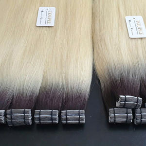 Premium Baby & Virgin Tape Hair con precio de fábrica | Disponible en #613, Piano, Balayage, Highlight Colors - Product Image 1