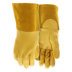Guantes de soldadura Tig de piel de venado y cuero dividido de vaca de primera calidad Guantes de barbacoa de protección personal de seguridad industrial - Product Image 1