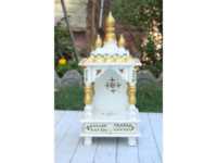 Temple en bois fabriqué à la main Jodhpur peint Pooja Ghar Mandapam pour le culte sacré de Diwali Indian Mandir-Achetez 1, obtenez 2 anniversaires gratuits