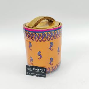 Tarro elegante hermético de madera con estampado de esmalte para frutos secos Tradebyd - Product Image 1