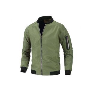 Chaqueta de invierno de alta calidad con logotipo personalizado para hombre, venta al por mayor de OEM, bombardero deportivo de talla grande, cuello levantado, tela de lona, calle principal para - Product Image 4