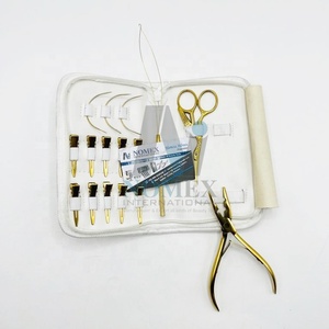 Pince d'ouverture de perle d'outils d'extension de cheveux plaqués or professionnels, meilleurs ciseaux à cheveux, aiguille de type C durable et pinces à cheveux en métal - Product Image 3