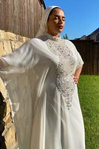 Abaya Marroquí Elegante con Cuentas para Mujer, Modelo AR-MK-06 de ARCRAFTS 2024, 100% Viscosa, Transpirable, Ligera, Informal, Larga, para Verano - Product Image 6