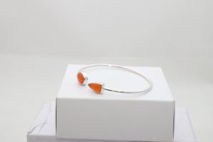 Premium 925 Sterling <b>Silver</b> High Finish Trendy <b>Adjustable</b> Bezel Set Carnelian Oval Bullet Cab Luxury Twister <b>Bracelet</b> Gift Women - Product Image 2