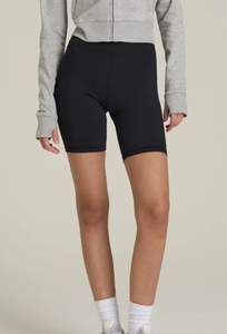 กางเกงขาสั้นออกกำลังกายเอวสูงสีดำสำหรับผู้หญิง พิมพ์โลโก้ได้ กันน้ำ เหมาะสำหรับโยคะและออกกำลังกาย มีขอบเอวยางยืด - Product Image 5