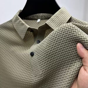 เสื้อโปโลผ้าฝ้ายสลิมฟิตสำหรับผู้ชายเสื้อประกอบเกรดสูงปกครึ่งแขนเสื้อลำลองแนวธุรกิจคลาสสิก - Product Image 3