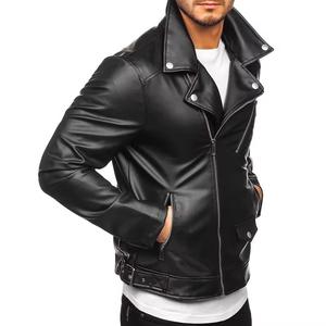 Chaqueta cómoda de cuero para hombre de último diseño y 2025, lona de alta calidad con cuello levantado y logotipo frontal de manga larga - Product Image 2